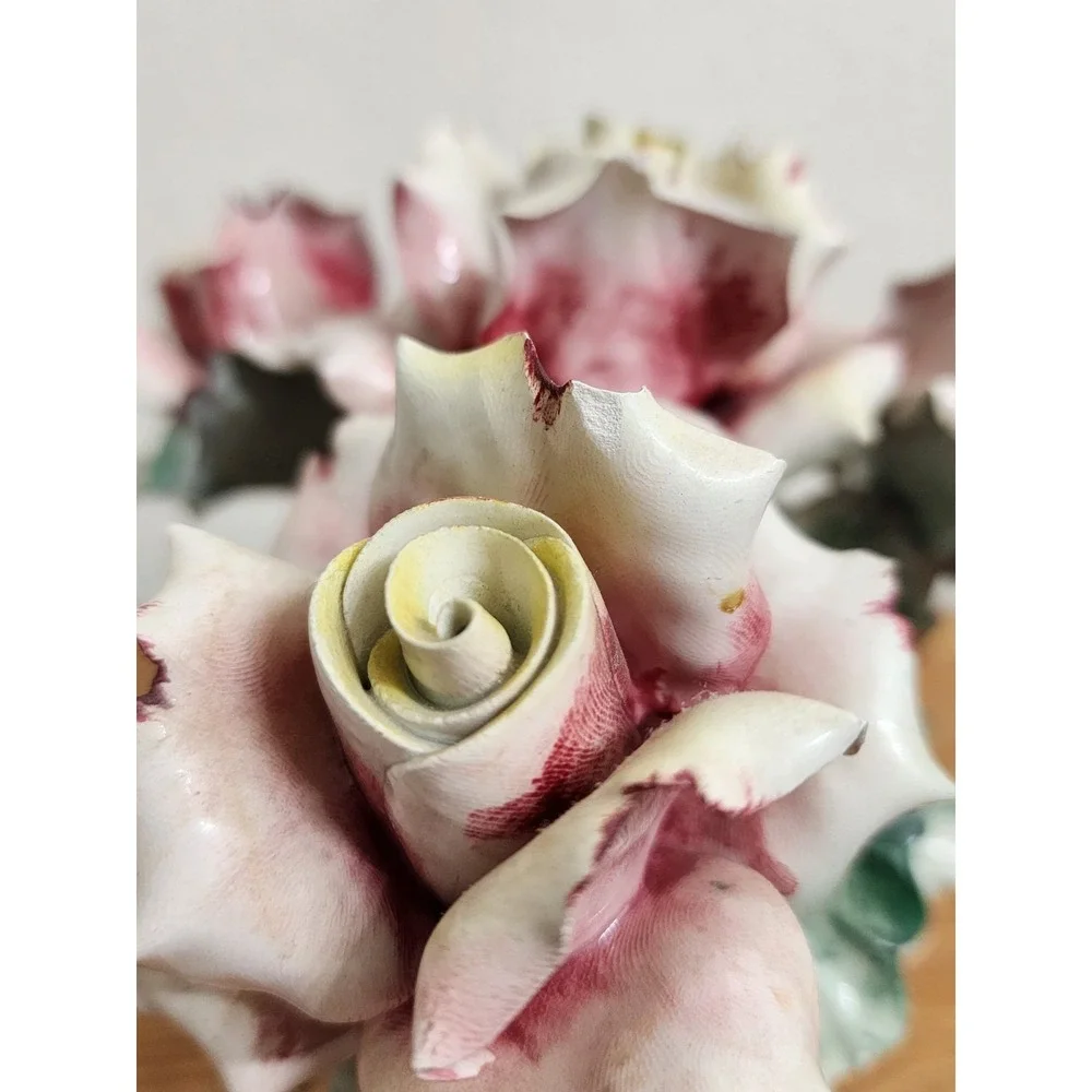 Capodimonte Roses Centerpiece Made in Italy Porcelain‎ 8